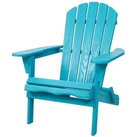 Outdoor Adirondack Folding Armchair-Solid Wood Waterproof Eco-Friendly Tilting Half-Assembled for Garden & Courtyard Usecolor: Navy Blue, size: 715X800X910mm