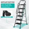 SEGAWE 5 Step Ladder Folding Step Stool w Wide Anti-Slip