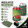 Nuanchu 12 Pcs Football Can Cooler Sleeves Collapsible Beer Drink