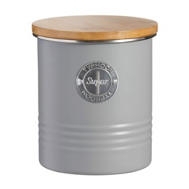 Typhoon Living Airtight Sugar Storage Canister with Bamboo Lid, Grey, 1 Litre