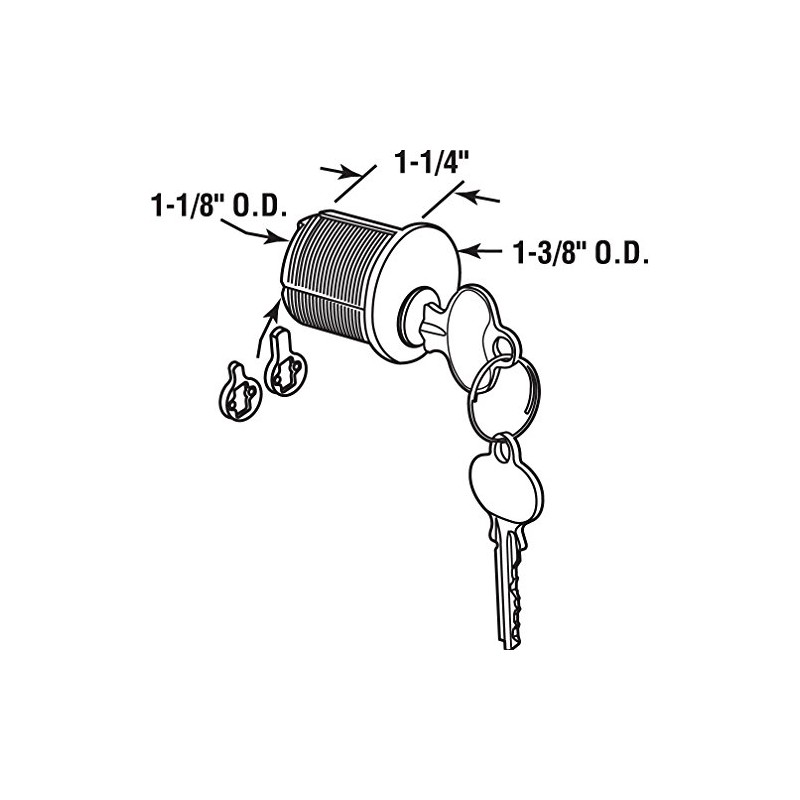 Prime-Line E 2562 Mortise Cylinder, 1-1/4 In., Solid Polished Brass,