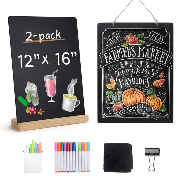 SELEAD Chalk Board Sign Board - 2 Pack 12x16 Inch