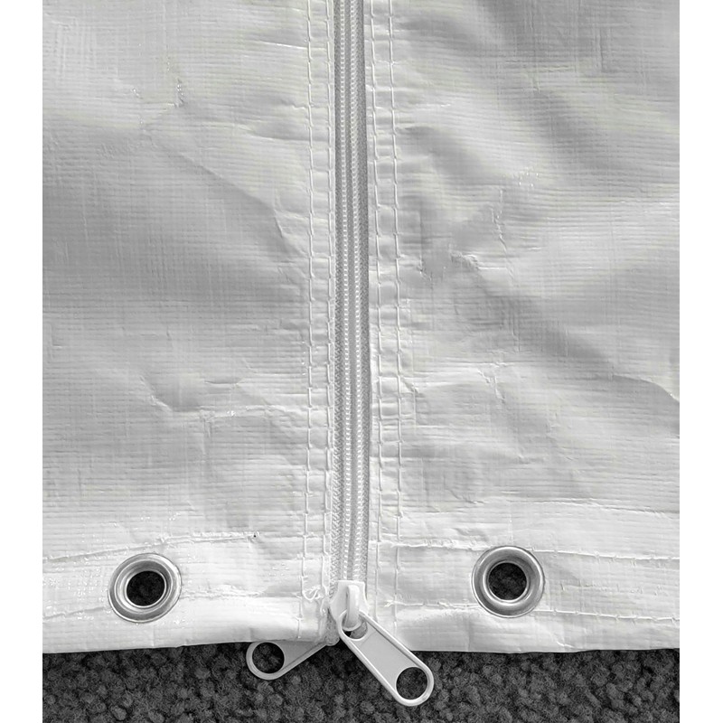 10' x 20' White Canopy Entrance Panel with Zippers (Front