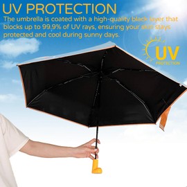 Tizee Mini Foldable UV-Resistant Umbrella with Boot-Shaped Handle - Compact, Windproof, and Lightweight for Rain & Sun Protection (Blue)