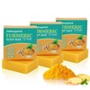 3 Pack Turmeric Soap Bar for Face & Body Cleanser, All Natural Turmeric Skin Soap, Smooth Skin and Moisturizing, Organic Handmade Ginger Soap, Gentle Soap – for All Skin Types, 3.53oz