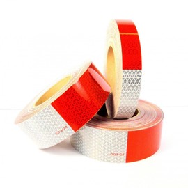DOT-C2 ORALITE (Reflexite) Reflective Conspicuity Tape (V92308) (2.0" (50mm), Kiss Cut - 6" Red x 6" White, 5 Years, Single Roll)
