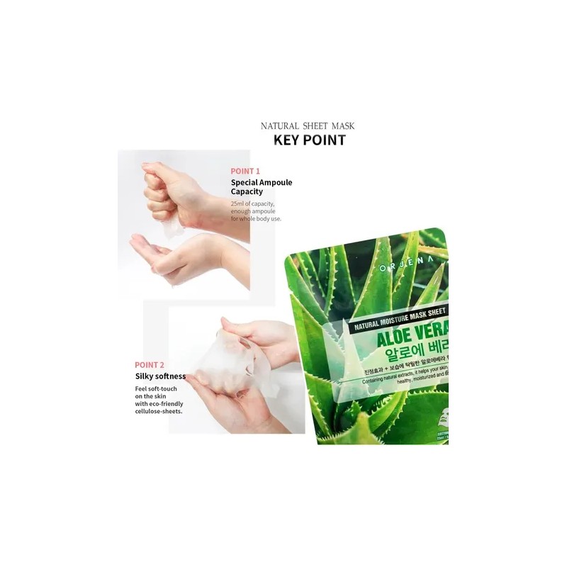 Mascarilla Facial Orjena De Aloe Vera 10 Piezas