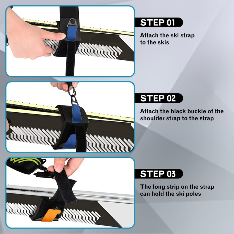 SGQTZDZQ Ski Straps, Easy to Use Ski Ties for Effortless