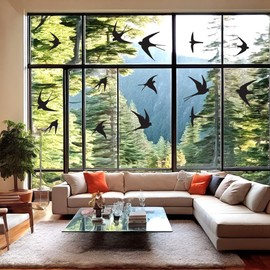 Swallow Window Stickers, Bird Strike Prevention, Collision Proof Window Stickers, Prevent Birds Flying in Windows, 21 Pieces (Black)