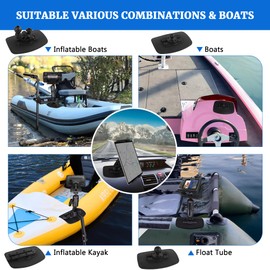 Velpaw Glue-On Pad for Inflatable BoatCompatible with RAM Systems 1" and 1.5" Size Ball Bases,with Two Double Sided Adhesive Pads,for Inflatable Kayak, Stand up Paddleboard,