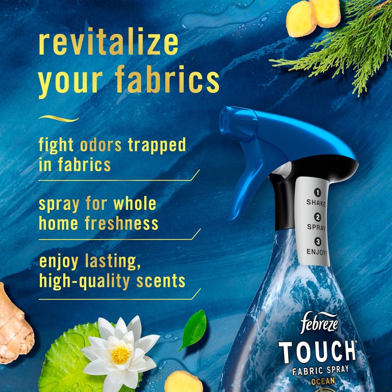 Touch Fabric Spray, Ocean & Mountain, 16.9 oz, Pack of