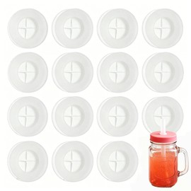 Silicone Straw Hole Plugs, 20pcs Straw Hole Grommets with Straw Holes, Silicone Stopper Fixing Plugs for Mason Canning Jar Airlock Fermenter Lid