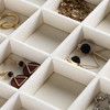 Frebeauty Velvet Jewelry Tray,35 Grid Jewelry Organizer with Clear Lid,Earring