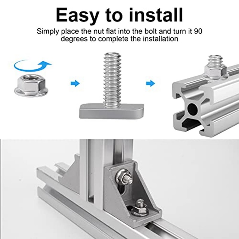 Veumoie 15Pcs T Slot Bolt Accessories M8 X 20 Screws,