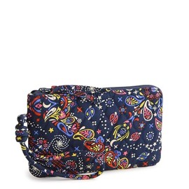 Vera Bradley Premium Cotton Zip Wristlet, Starry Paisley