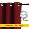 NICETOWN Burgundy Red Blackout Curtains Grommet - Thermal Insulated Solid