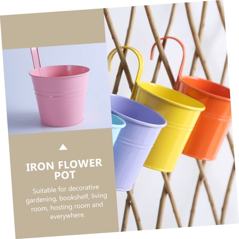 NOLITOY 4pcs Iron Hanging Flower Pot Detachable Hooks for Balcony