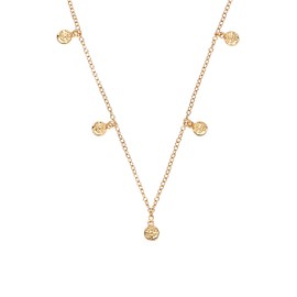 NOELANI Necklace with pendant made of 925 sterling silver for women, necklace, 37 + 5 cm, coin, comes in jewellery gift box, Sterling Silver, No Gemstone