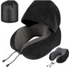 Memory Foam Hooded U-Shaped Travel Pillow – Detachable Cover for