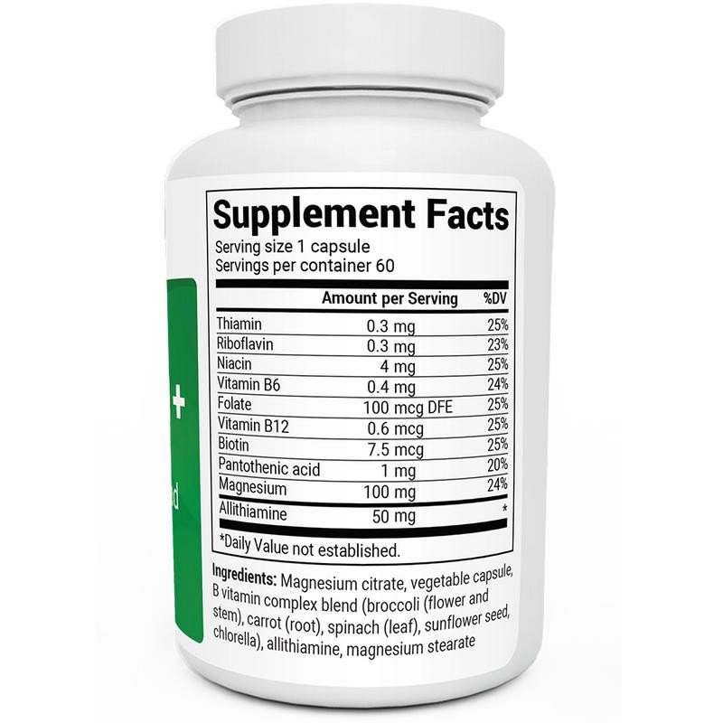 Natural Vitamin B1 + Allithiamine with B Complex Blend –