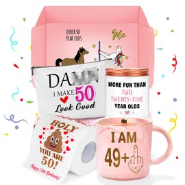Pradnel 50th Birthday Gifts for Women Funny 50 Year Old Gifts for Women Cool Gifts for Women Turning 50 Birthday Gifts for Women 50th Birthday Gift Ideas for Women Happy 50th Birthday Decorations for Women