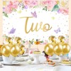 2nd Birthday Decorations for Girls Happy 2nd Birthday Backdrop Banner