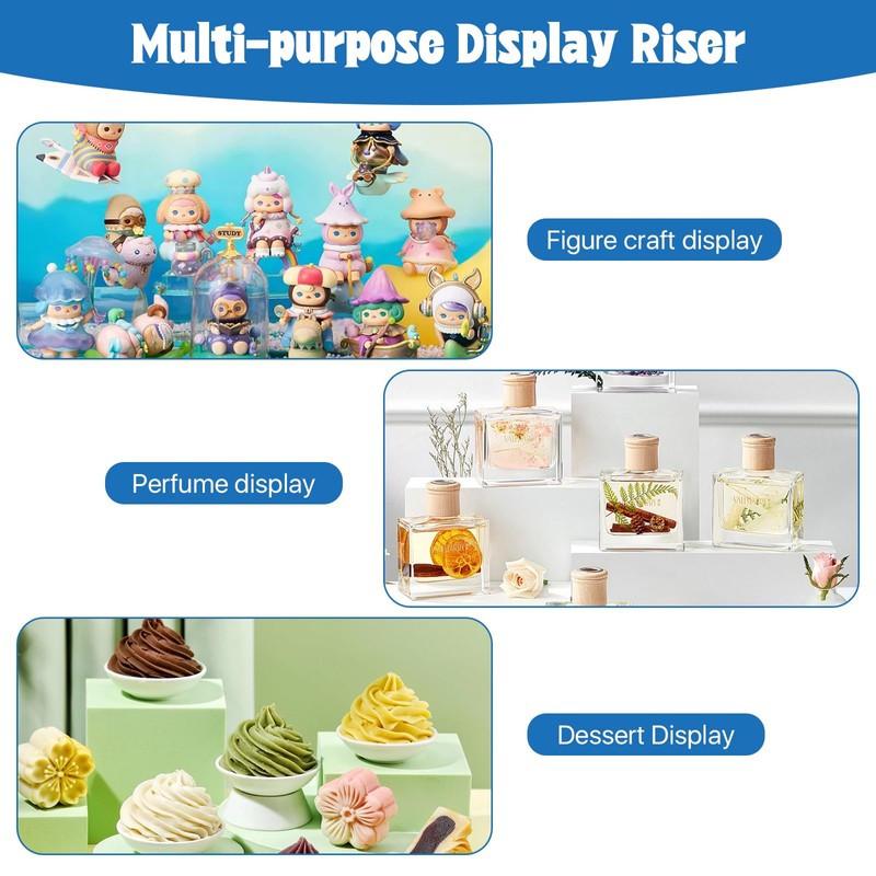 Worldity 6 Pcs Acrylic Risers for Display, 3" 4" 5"