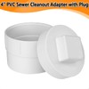 6" PVC Sewer Cleanout Cap, DWV Sewer Cleanout Cap Adapter