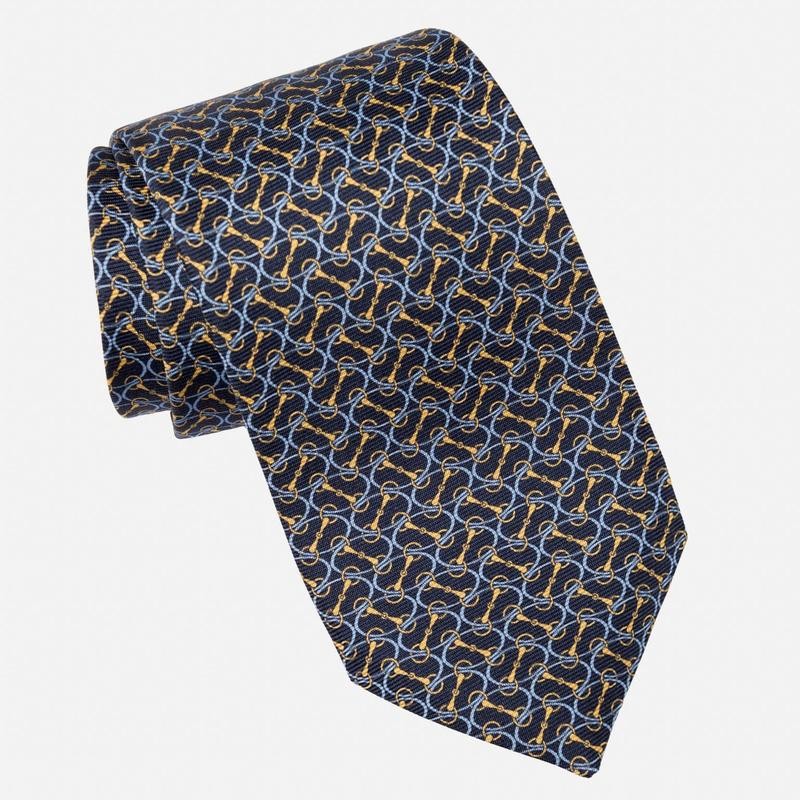 Elizabetta Palio - Printed Silk Tie - Navy - Length: