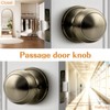 Probrico Interior Door Knob for Hallway, Antique Brass Door Knobs