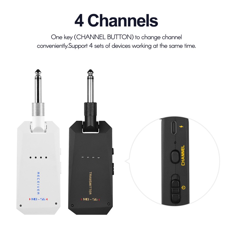 5.8G Wireless Guitar System Rechargeable Audio Transmitter and Receiver ISM