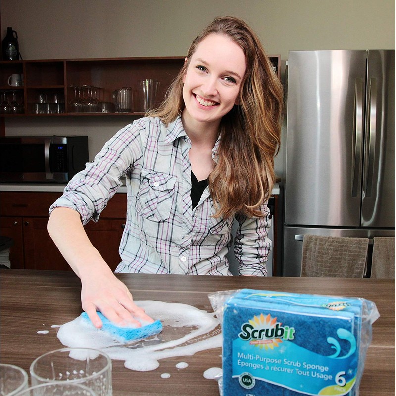 Scrubit Non-Scratch Cleaning Scrub Sponges- Scrubbing Dish Sponge Ideal for
