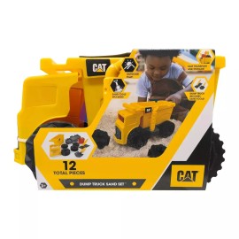 CAT Construction Toys, Dump Truck Set with Hard Hat & Sand Tools, Outdoor Toys [C1]