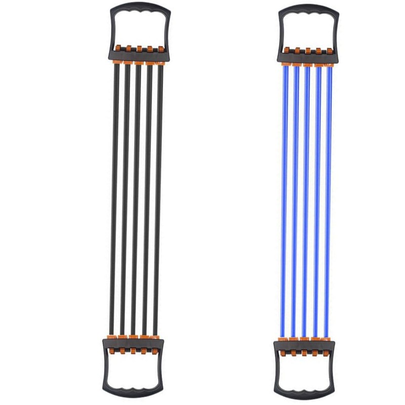 MTSDM 2Pcs Chest Expander, 5 Tubes Removable Ajustable Arm Strength