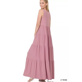 Zenana Tiered Maxi Dress Black X-Large