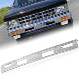 CarPartsDepot Front Chrome Bumper Face Bar With Hole Fits for 1986-1992 NISSAN D21 Hardbody Pickup Pathfinder replace for NI1002107 6202209G25