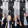 3 Pack 3.3Ft x 6.6Ft Graduation Foil Fringe Curtain Backdrop