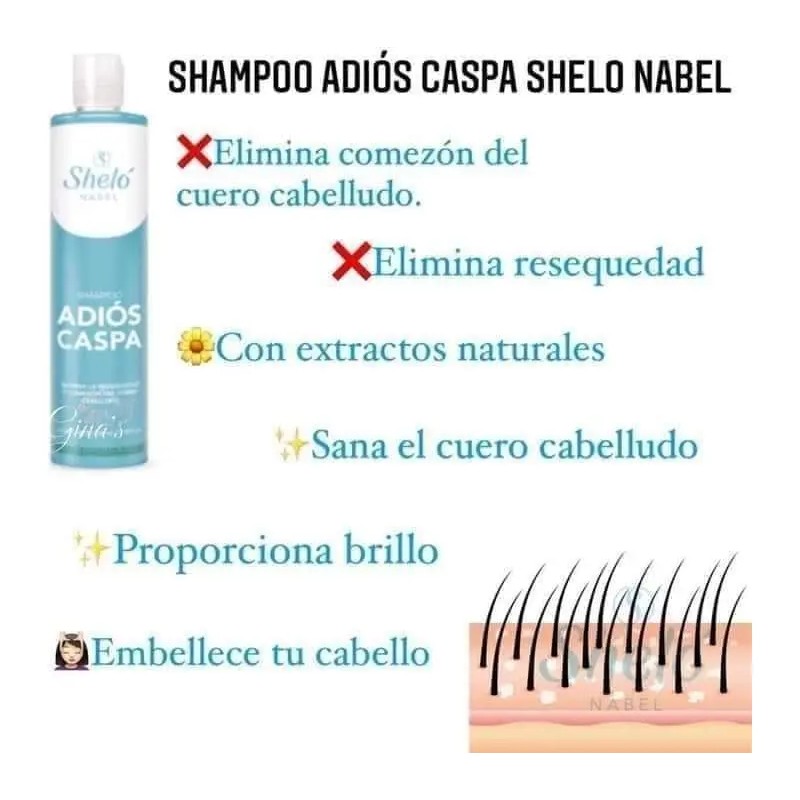 Shampoo Adiós Caspa Ajo 100 Eficaz Sheló Nabel Regalo
