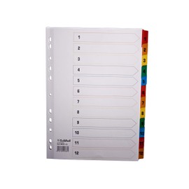 Exacompta Guildhall Multi-Coloured Dividers, 12 Part