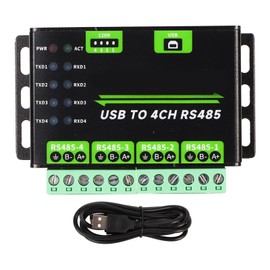 USB to 4CH RS485 Converter Onboard TVS Anti Thunder 120R Resistors Industrial Isolated Adapter for Communication