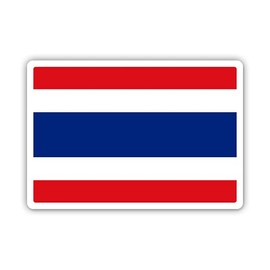 Squiddy Thailand Flag Thai Country Pride - Vinyl Sticker (7" Wide)