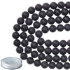 8mm Natural Matte Black Onyx Round Gemstone Frosted 100Pcs Bulk