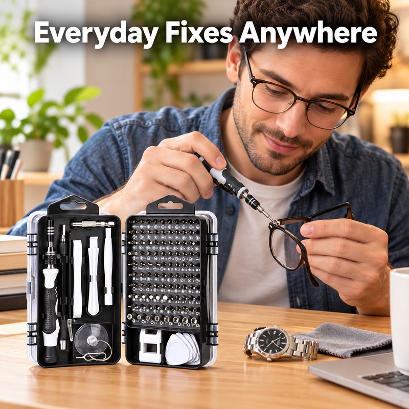 Precision Screwdriver Set for Home Electronics Repairs - Interchangeable Bits