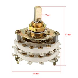 uxcell 2P8T 2 Pole 8 Position 2 Deck Band Channel Rotary Switch Selector with Knob
