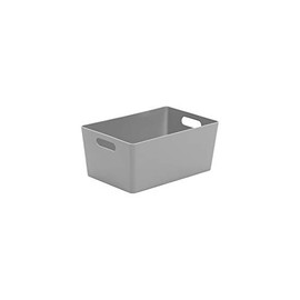 Wham Bam 4.02 Cool Grey Plastic Studio Storage Office Home & Kitchen Tidy Organiser 25.5 x 17 x 11cm (1 Basket)