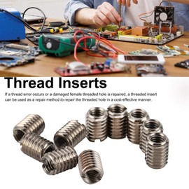 Embedment Nuts, 10pcs Threaded Inserts Stainless Steel M4 X 0.7 for Thread Repair for Mechanical Equipment