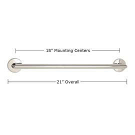 18-inch Coronado Designer Oval Bathroom Shower Grab Bar with Mitered Corners, Polished