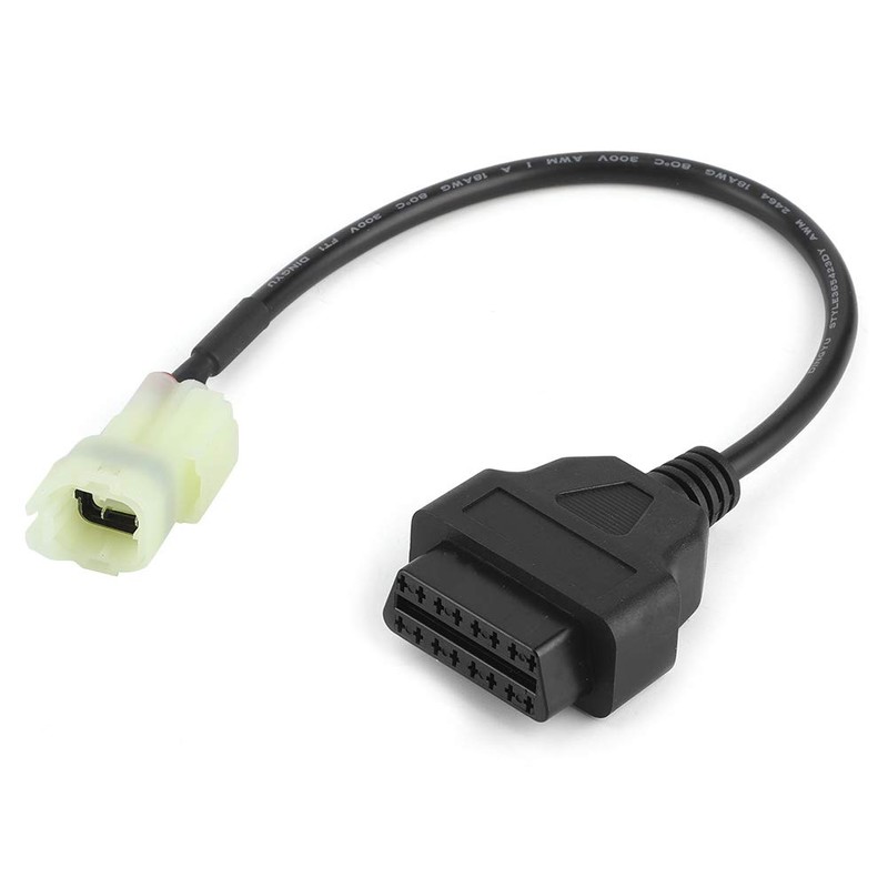 OBD2 Cable Connector, Motorcycle 4 Pin Diagnostic Cable Adapter, OBDII