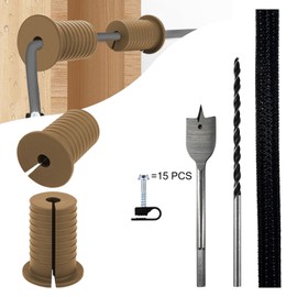 MYZHRE Starlink Cable Routing Kit,Starlink Cable Installation Kit,Starlink Mounting Accessories,2* Grommets, 1" Spade Drill Bit, 5/16" Drill Bit, 15 Wall Clamps,13" Cable Sleeve (Brown)