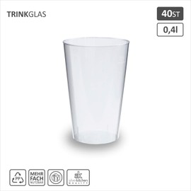 Silverkitchen Transparent Polypropylene Drinking Cups, Various Sizes, Plastic Cocktail Glasses, Long Drink Glasses, Shot Glasses, Shatterproof Disposable Cups